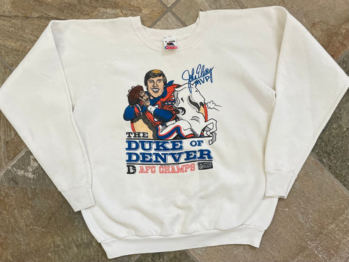 Vintage Denver Broncos John Elway Football Sweatshirt, Size XL