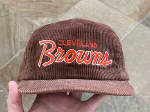 Vintage Cleveland Browns Sports Specialties Corduroy Script Strapback Football Hat