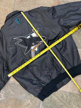 Load image into Gallery viewer, Vintage San Jose Sharks Pro Player Leather Hockey Jacket, Size Large