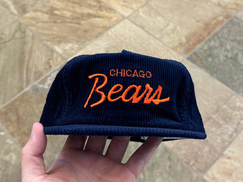 Vintage Chicago Bears Sports Specialties Script Corduroy Strapback Football Hat