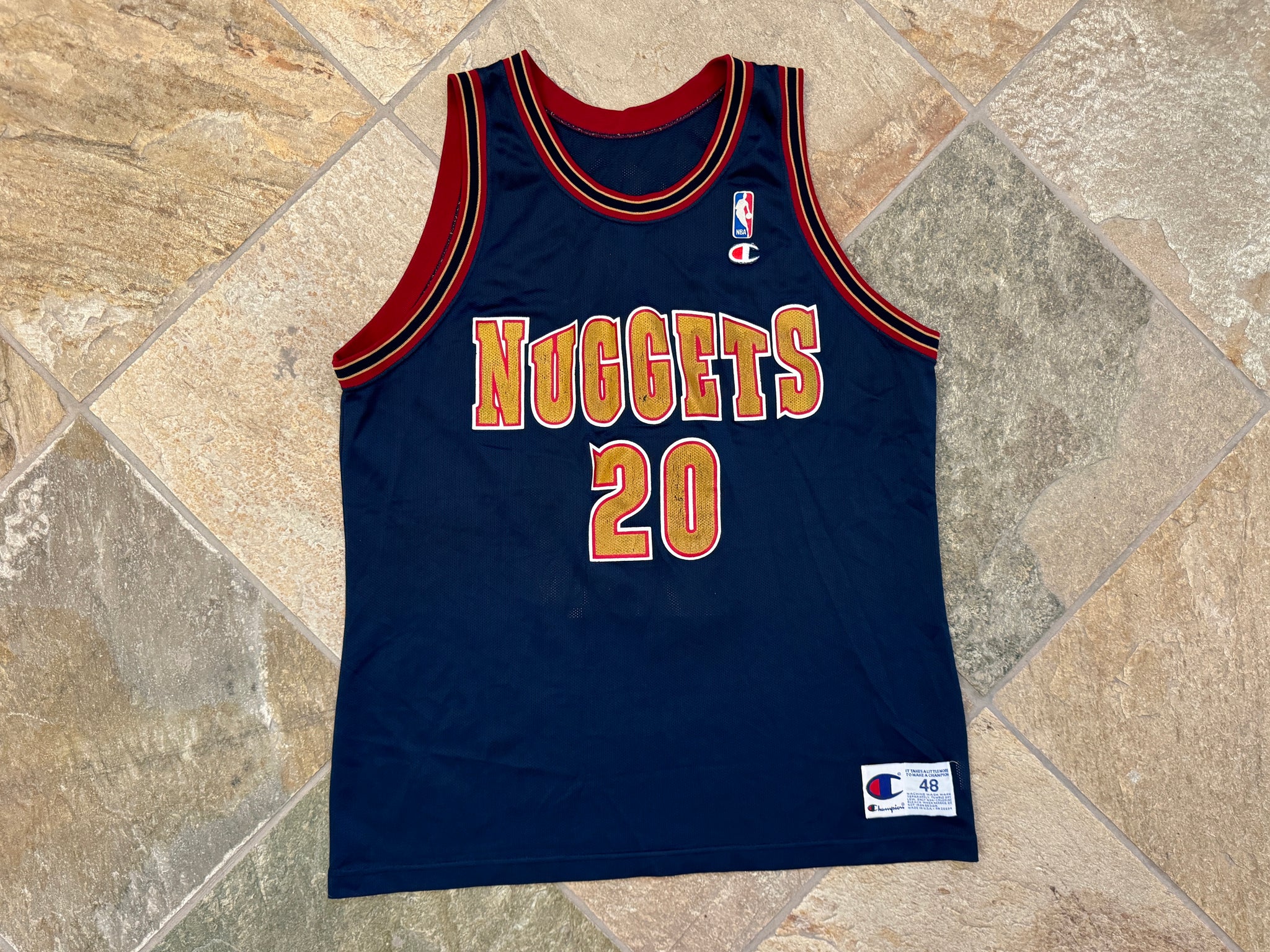 Vintage Denver Nuggets LaPhonso Ellis Champion Basketball Jersey