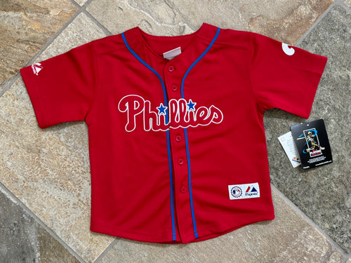 Vintage Philadelphia Phillies Chase Utley Majestic Baseball Jersey, Size Youth Small, 7