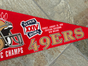 Vintage San Francisco 49ers Super Bowl XXIV Football Pennant