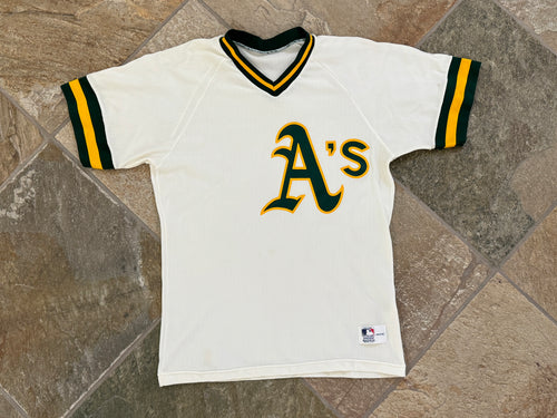 Vintage Oakland Athletics Sand Knit Baseball Jersey, Size Medium