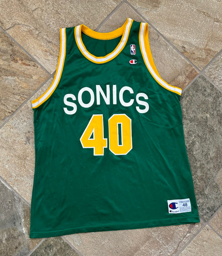 Vintage Seattle SuperSonics Shawn Kemp Champion Basketball Jersey, Size 48, XL