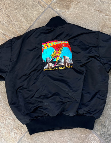 Vintage 80’s SST Copyman Brooklyn New York Satin Jacket, Size XL ###