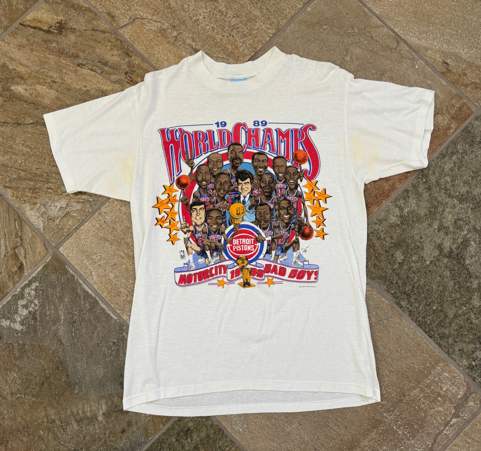 Vintage detroit 2024 pistons world champs 1989 t shirt