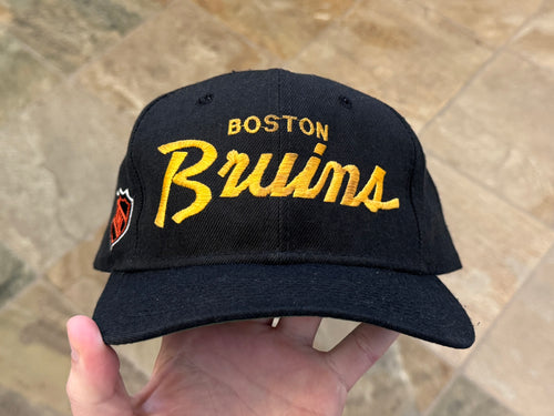 Vintage Boston Bruins Sports Specialties Script Snapback Hockey Hat