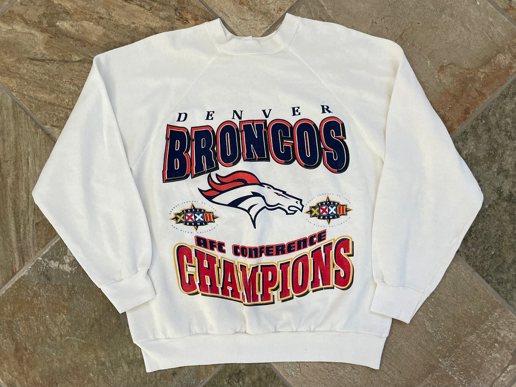 Vintage Denver Broncos Super Bowl XXXII Football Sweatshirt, Size Large
