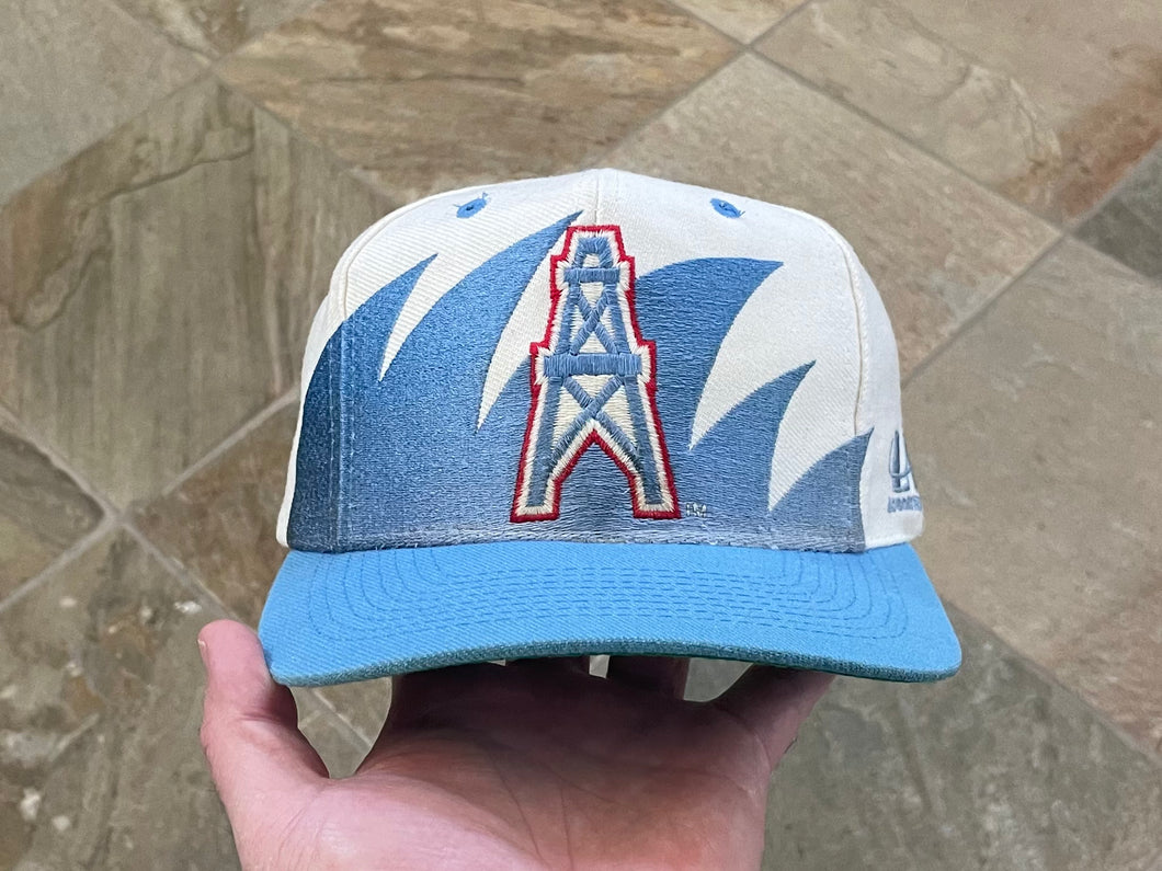 Vintage Houston Oilers Logo Athletic Sharktooth Snapback Football Hat