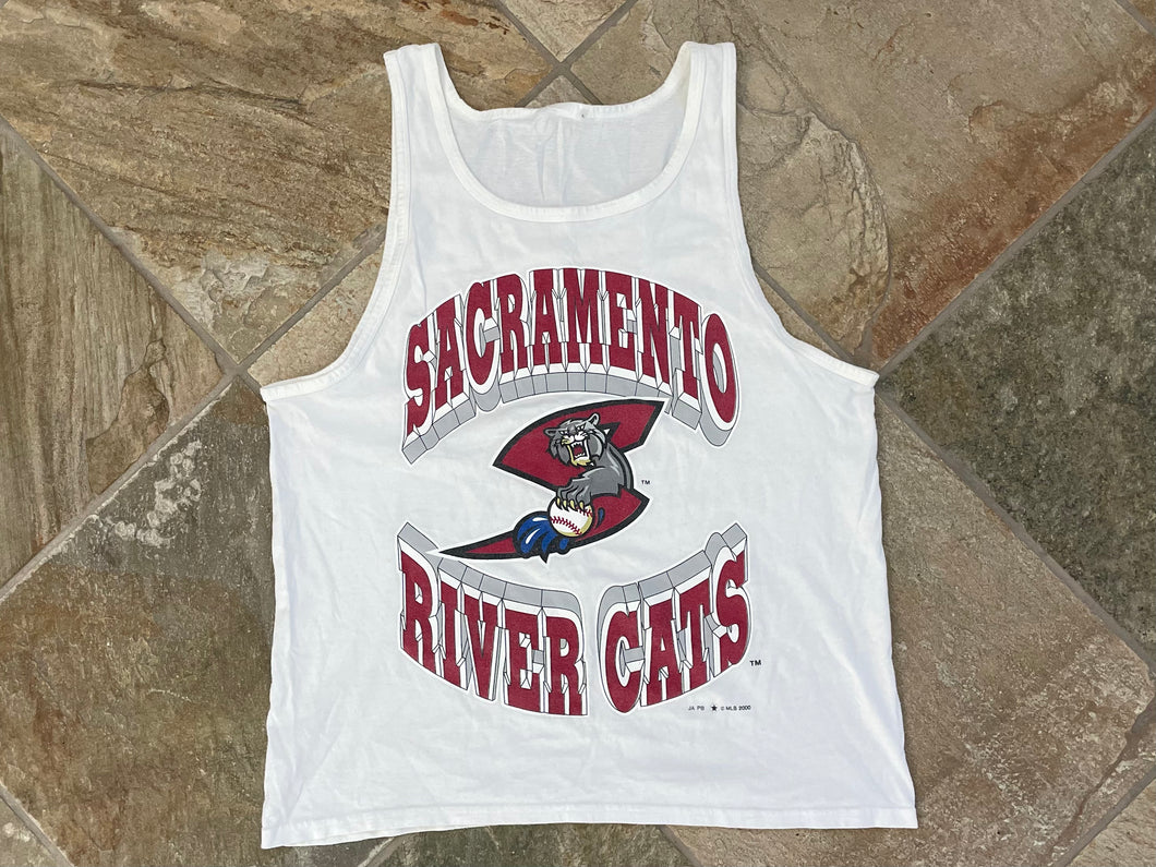 Vintage Sacramento River Cats Tank Top Baseball TShirt, Size Medium