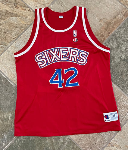 Vintage Philadelphia 76ers Jerry Stackhouse Champion Basketball Jersey, Size 48, XL