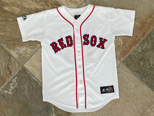 Vintage Boston Red Sox Dustin Pedroia Majestic Baseball Jersey, Size Youth Medium, 8-10