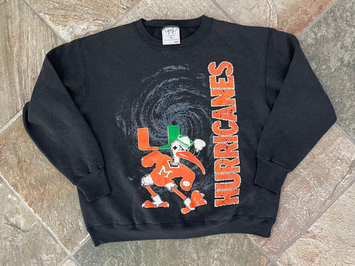 Vintage Miami Hurricanes College Sweatshirt, Size Large