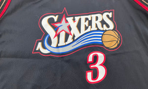 Vintage Philadelphia 76ers Allen Iverson Champion Basketball Jersey, Size Youth Large, 14-16