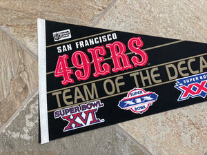 Vintage San Francisco 49ers Team of the Decade Football Pennant