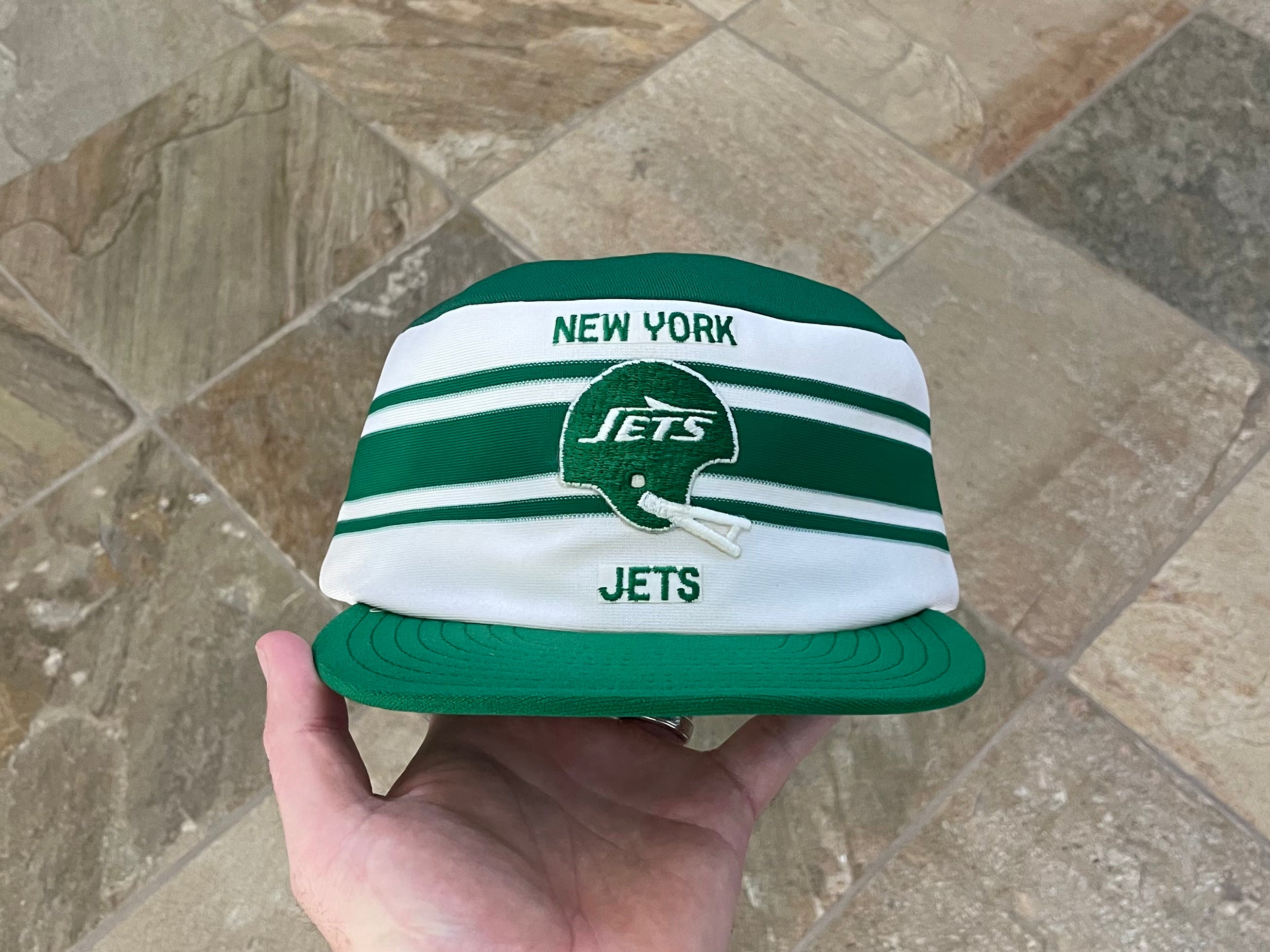 Vintage New York Jets AJD Pill Box Snapback Football Hat