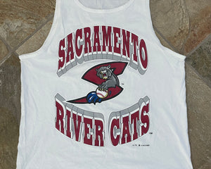 Vintage Sacramento River Cats Tank Top Baseball TShirt, Size Medium