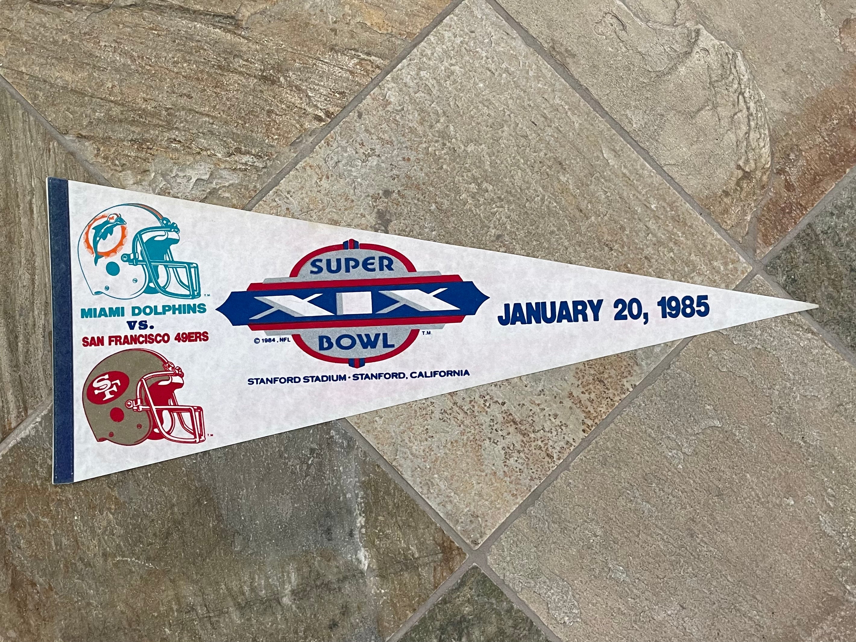 Vintage SF 49ers Miami Dolphins Super Bowl XIX Football Pennant – Stuck In  The 90s Sports