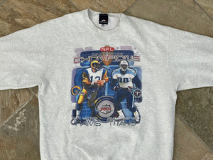 Vintage St. Louis Rams Tennessee Titans Super Bowl XXXIV Pro Player Football Sweatshirt, Size XXL