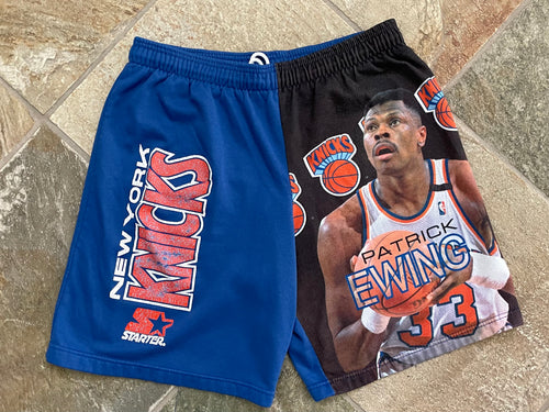 Vintage New York Knicks Patrick Ewing Starter Basketball Shorts, Size Large