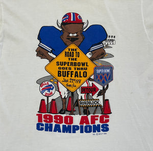 Vintage Buffalo Bills Super Bowl XXV Football TShirt, Size Large