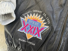 Load image into Gallery viewer, Vintage Super Bowl XXIX Logo Athletic Sharktooth Leather Football Jacket, Size Medium