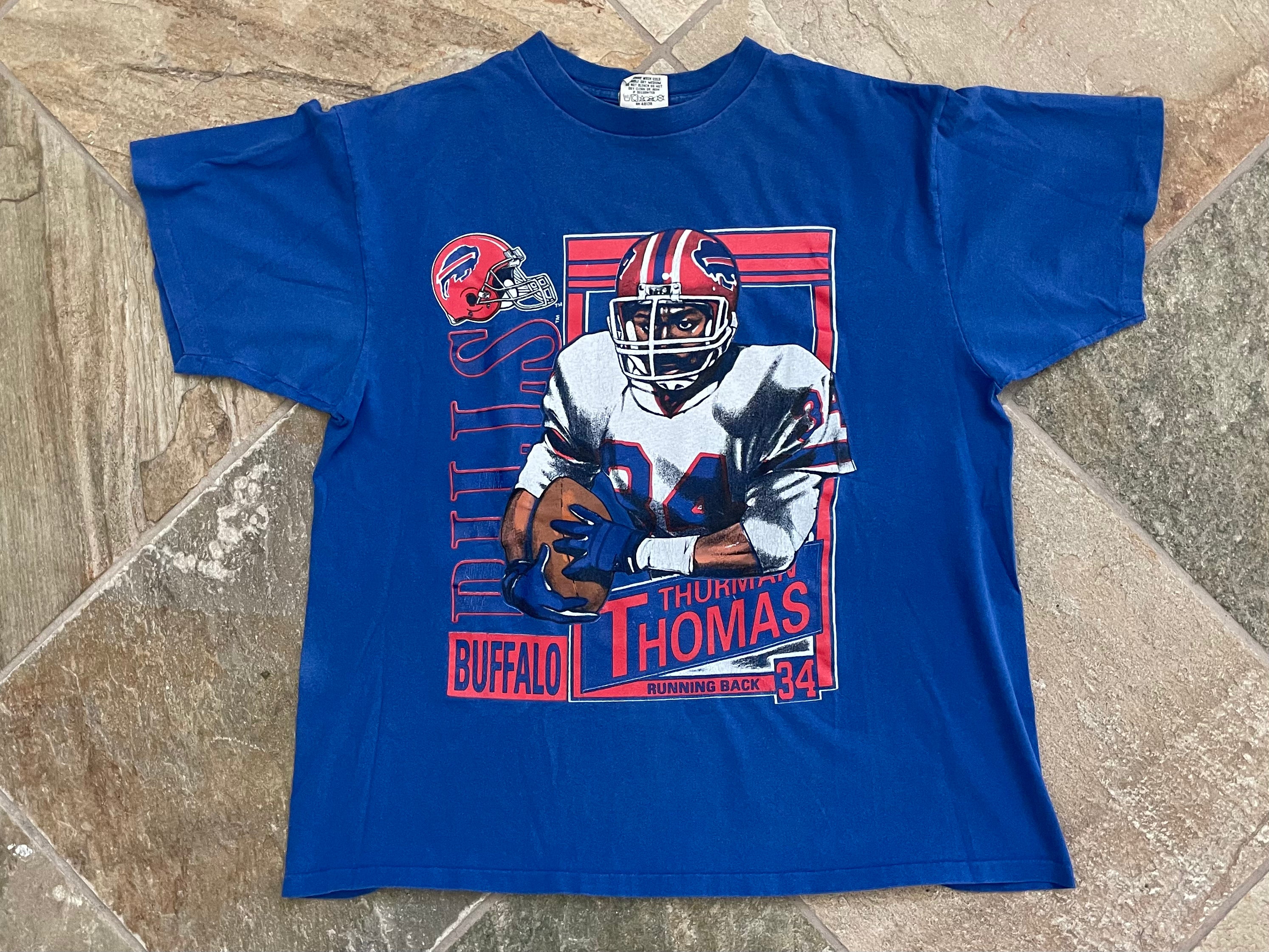 Vintage Buffalo Bills Thurman Thomas Nutmeg Football TShirt, Size
