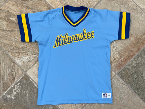 Vintage Milwaukee Brewers Sand Knit Baseball Jersey, Size Youth XL