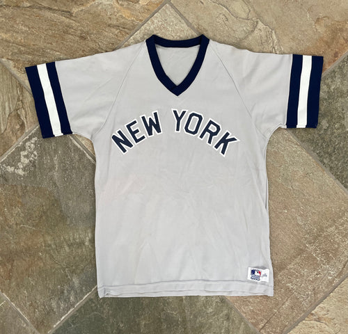 Vintage New York Yankees Sand Knit Baseball Jersey, Size Youth XL, 10-12