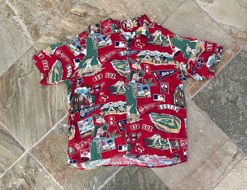Vintage Boston Red Sox Reyn Spooner Hawaiian Baseball Tshirt, Size XL