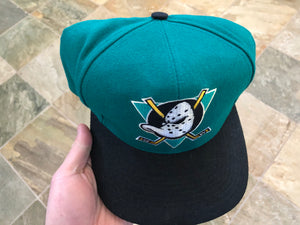 Vintage 1990's Anaheim Mighty Ducks 'Blockhead' Signatures Snapback Ha