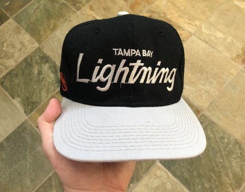 Vintage 90s Tampa Bay Lightning Sports Specialties Script SnapBack Hockey Hat