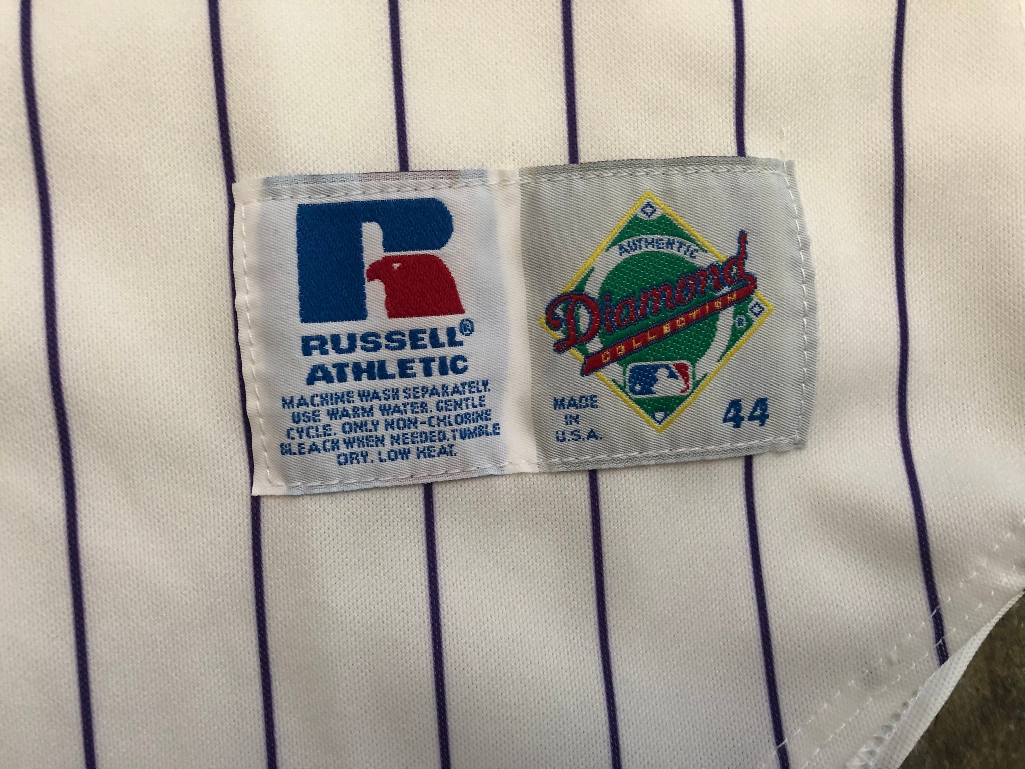 VTG 90s Russell Authentic Colorado Rockies Authentic Pinstripe Jersey Size  44