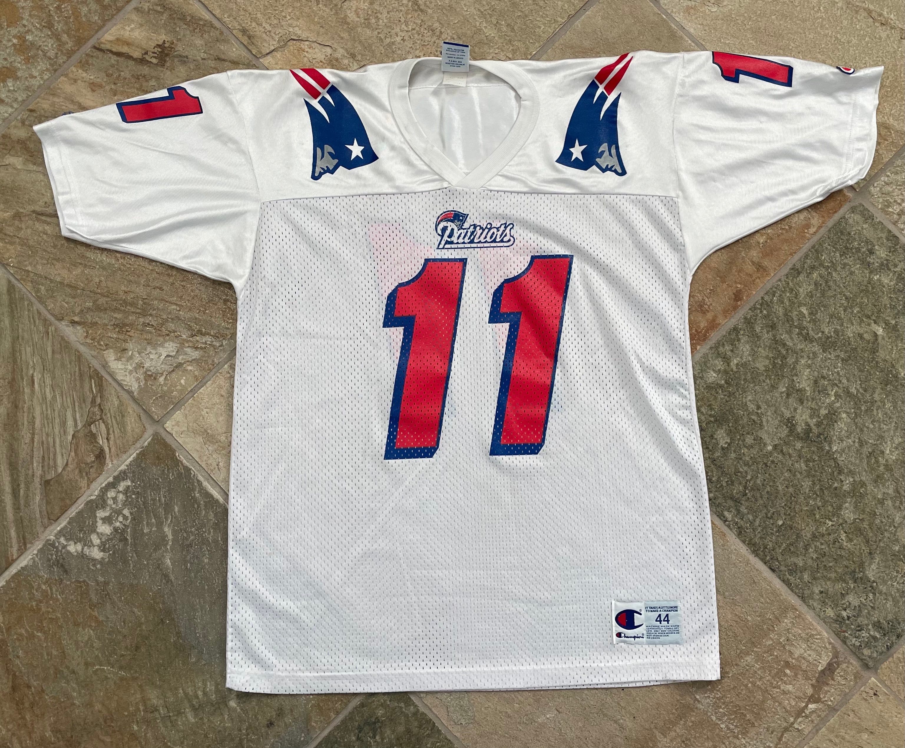 90s NFL patriots BLEDSOE USA製 ゲームシャツ VIntage 90s NFL New England Patriots Drew Bledsoe 11 Jersey