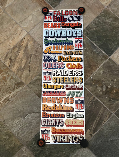 Vintage 1970s NFL Football Team Name Poster