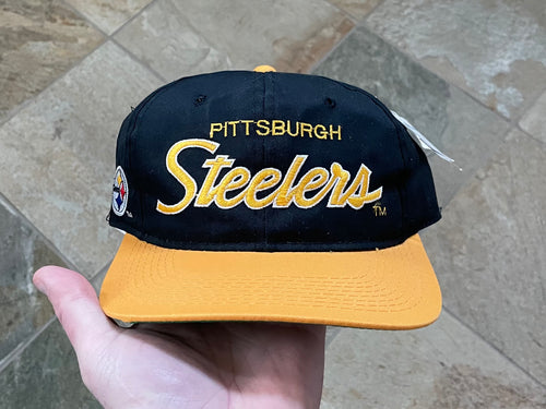 Vintage Pittsburgh Steelers Sports Specialties Script Snapback Football Hat