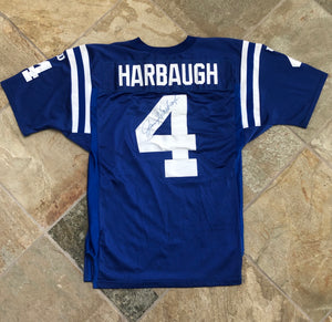 Vintage Indianapolis Colts Jim Harbaugh Wilson Autographed Authentic Football Jersey, Size 48