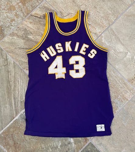 Vintage Washington Huskies Game Worn Sand Knit College Basketball Jersey, Size 44