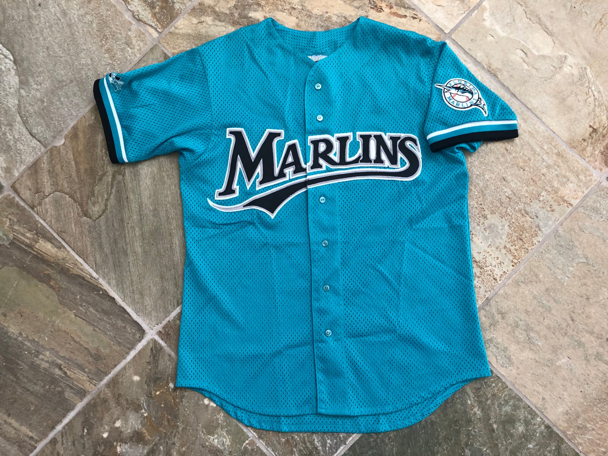 Majestic, Shirts & Tops, Youth Size Florida Marlins Nwt Majestic Cool  Base Baseball Jersey