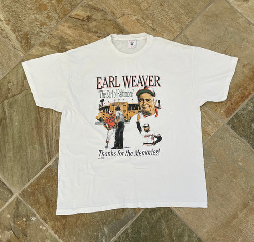Vintage Baltimore Orioles Earl Weavers Baseball Tshirt, Size XL