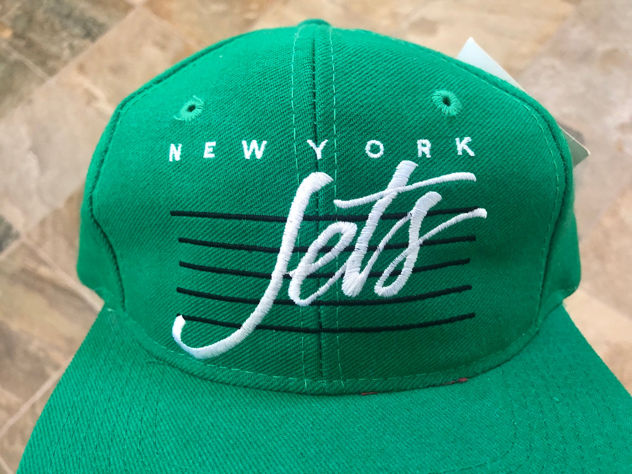 Vintage 90's New York Jets Made in USA AJD Deadstock Snapback Hat