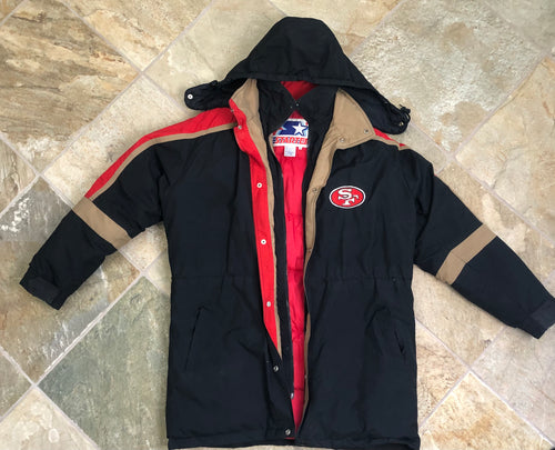 Vintage San Francisco 49ers Starter Trench Coat Football Jacket, Size Large