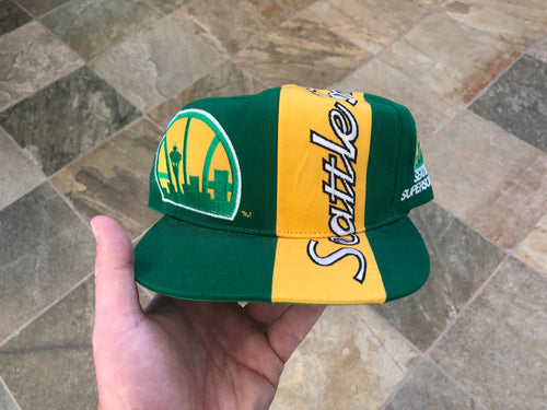 Vintage Seattle Supersonics Sports Specialties Script Snapback Basketball Hat