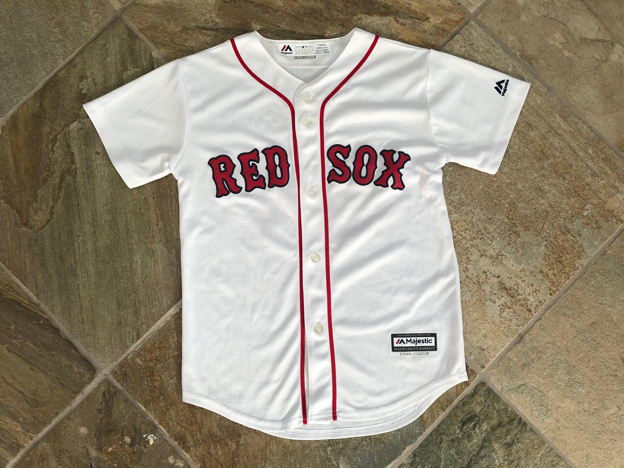 Vintage Boston Red Sox Majestic Stitched Baseball Jersey White XL