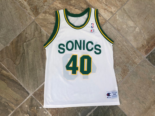 Vintage Seattle SuperSonics Shawn Kemp Champion Basketball Jersey, Size 44, Large
