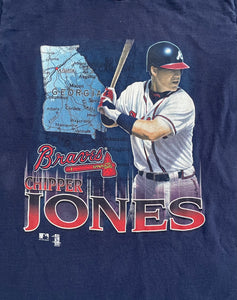 Vintage Atlanta Braves Chipper Jones Pro Player Baseball Tshirt, Size Youth XL, 18-20