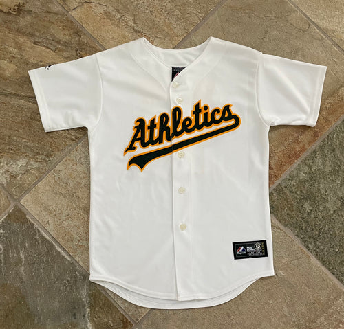 Vintage Oakland Athletics Jason Giambi Majestic Baseball Jersey, Size Youth Medium, 10-12