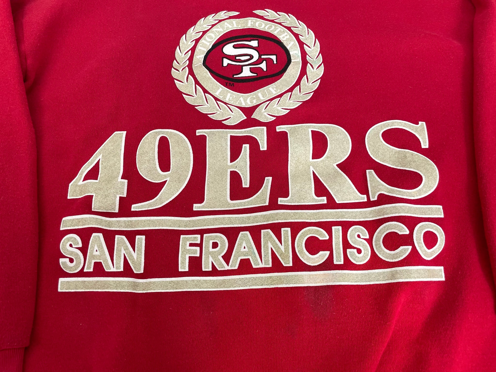 Vintage 90s Cotton Mix Red Logo 7 San Francisco 49ers Sweatshirt - Large –  Domno Vintage