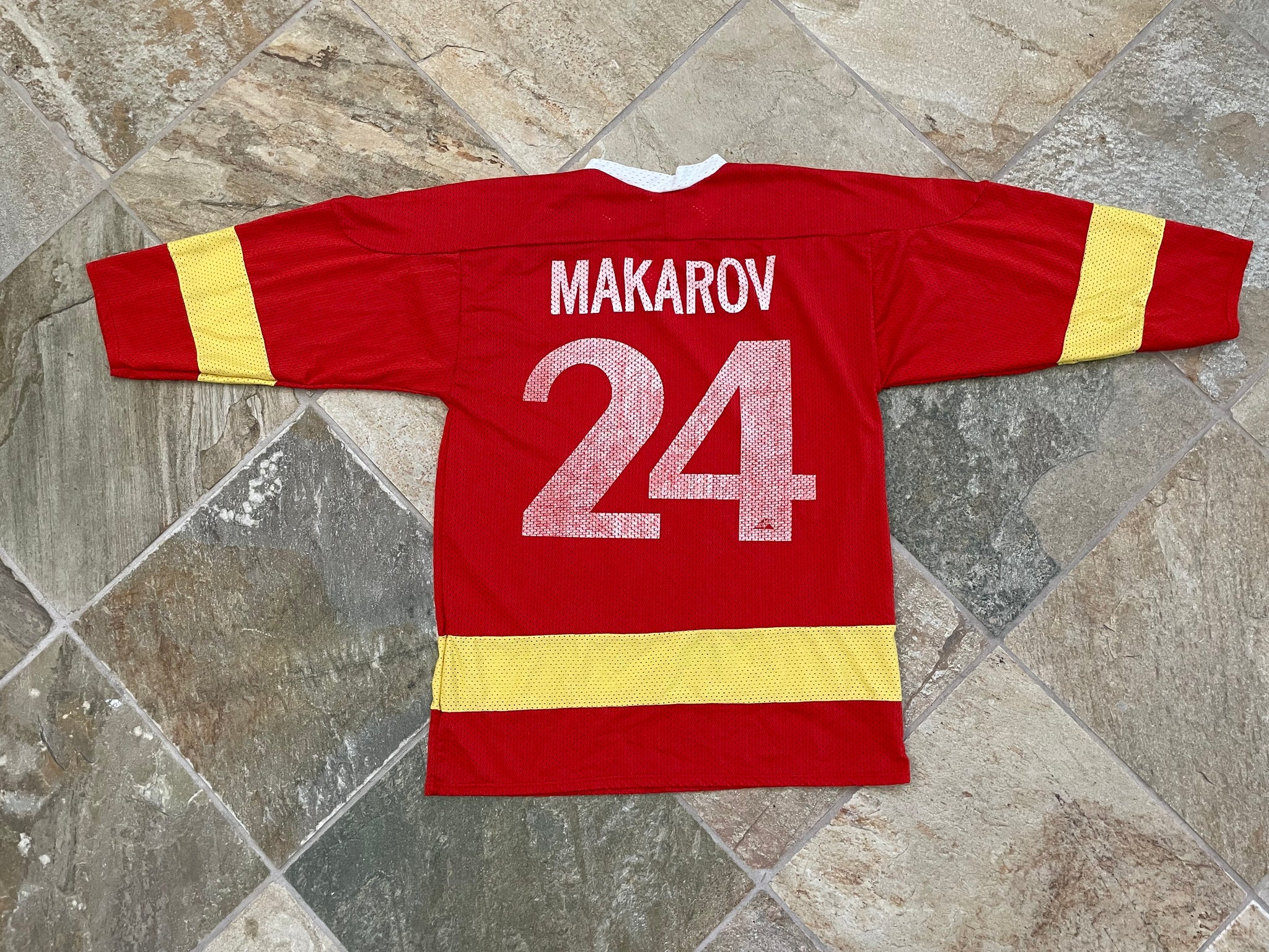 Throwback Sergei Makarov #24 CCCP Russia Hockey Jerseys Custom Names  Stitched